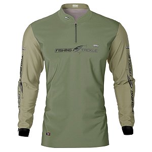Camisa de Pesca BRK Bege Brasil Fishing Tackle com UV50 +