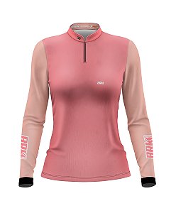 Camisa de Pesca BRK Feminina Camurça Rosa com UV50 +