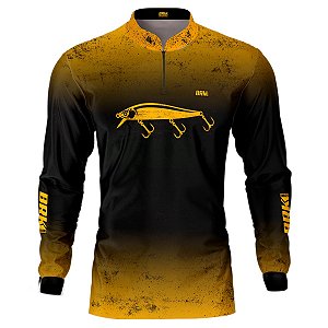 Camisa de Pesca BRK Isca Meia Água Amarela com UV50 +