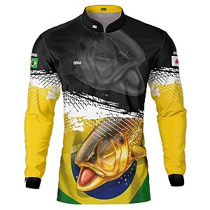 Camisa de Pesca BRK Brasil Peixe Dourado com UV50 +