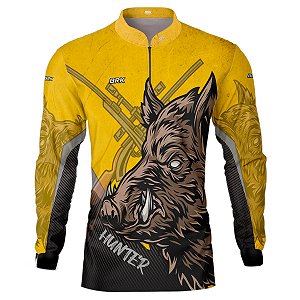 Camisa de Caça BRK Javali Amarelo-Preto com UV50 +