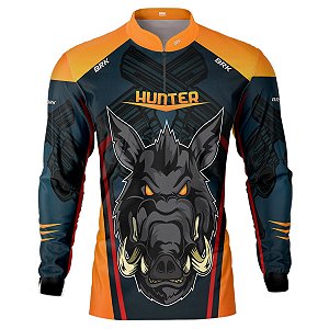 Camisa de Caça BRK Javali Azul-Laranja com UV50 +