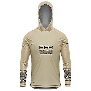 Camisa de Pesca com Capuz BRK Maori Bege com UV50 +