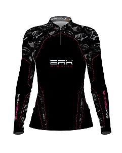Camisa de Pesca Feminina BRK Peixes Linha Rosa com UV50+