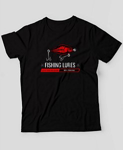 Camiseta BRK Fishing Lures Black Red Algodão Egípcio
