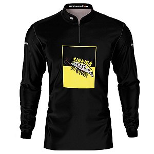 Camisa de Pesca BRK 'Lure Sinking Minnow' Preta com UV50+