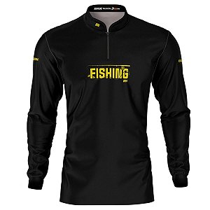 Camisa de Pesca BRK Fishing Trip Preta com Proteção UV50+
