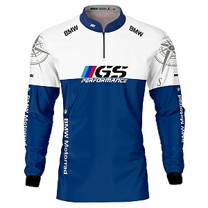 Camisa Brk Motociclismo GS BMW Performance Azul com Proteção Solar UV  50+