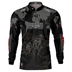 Camisa Brk Motociclismo Triumph Tiger for the Ride com Proteção Solar UV  50+