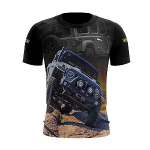 Camiseta Brk Jipe Preta Rock Crawling com Proteção Solar UV  50+