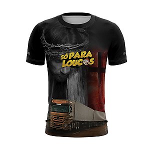 Camiseta de Caminhão Brk Protegido Por Deus Só Para Loucos com Uv50