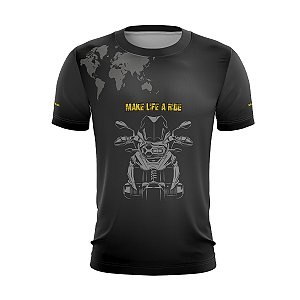 Camiseta Motociclista Brk GS Triple Black com Uv50