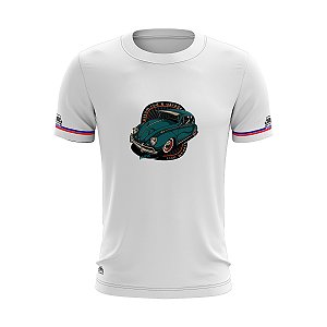 Camiseta Brk Fusca Azul Antigo Branca com Uv 50