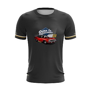 Camiseta Carro Clássico Antigo Casual Cinza com UV 50+