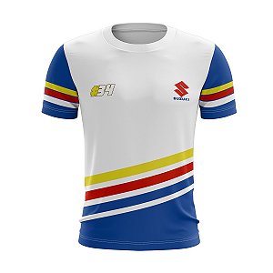 Camiseta de Motociclismo Brk Azul Verde e Vermelho com Uv50