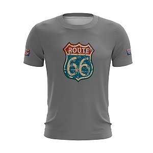 Camiseta Brk Route 66 EUA Cinza com Uv50