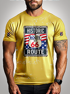 Camiseta BRK Historic Route 66 EUA Bege