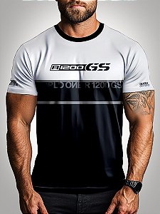 Camiseta BMW GS 1200 Black Orange Casual Motociclismo com UV 50+