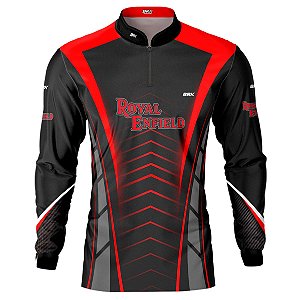 Camisa Motociclista Brk Preto e Vermelho Enfield com Uv50
