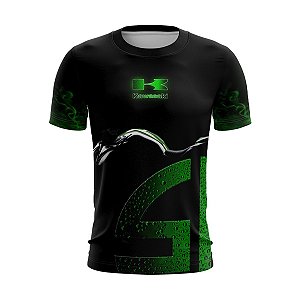 Camiseta Casual Brk Motociclismo Kawasaki 06 com UV 50+