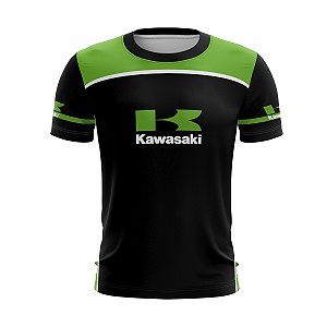 Camiseta Motociclista Brk Kawa Verde e Preto com UV50+