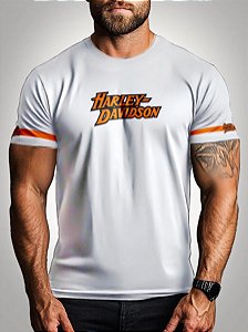 Camiseta de Motociclismo Brk 	Branca e Laranja com Uv50