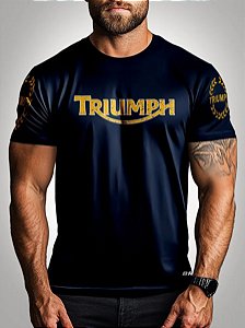 Camiseta de Motociclismo Brk Casual Azul Escuro com Uv 50