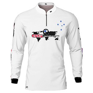 Camisa Motociclista Brk Branca Moto GS Adventure 3 com Uv50