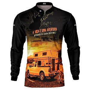 Camisa Off Road BRK Caminhonete Motorhome Laranja Com UV50+