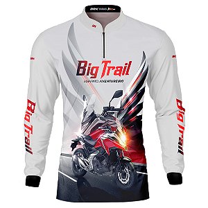 Camisa Motociclista BRK NC 750X Branca com UV50+