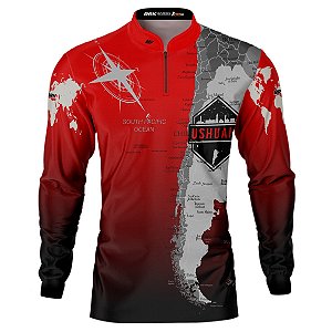 Camisa Brk Off-Road 4X4 Expedição Ushuaia Vermelha com Proteção UV50
