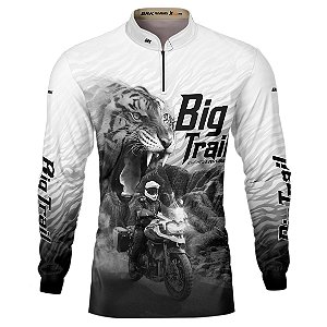 Camisa Motociclista BRK Tiger 1200 Branca com UV50+