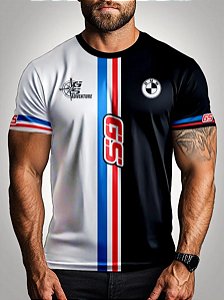 Camiseta Casual Brk Motociclismo GS Azul Escuro com UV 50+