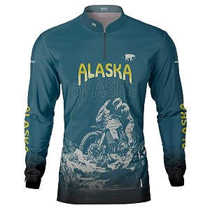 Camisa Motociclista BRK Alasca Verde Escura com UV50 +