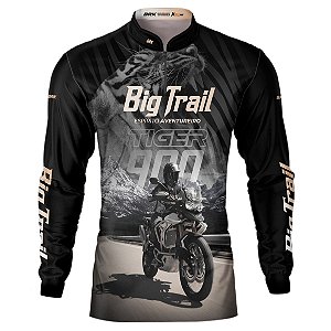 Camisa Motociclista BRK Tiger 900 Rally Pro Preta com UV50+