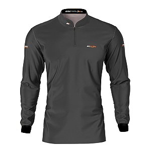Camisa Motociclismo Cinza Básica BRK Motors com Proteção UV50+