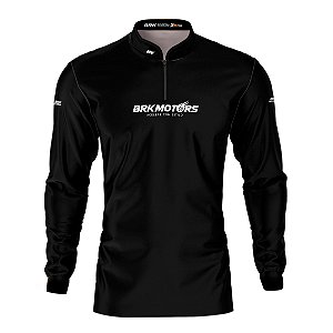 Camisa Motociclismo Preta Básica BRK Motors com Proteção UV50+