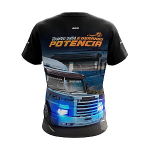 Camiseta de Caminhão BRK para Caminhoneiro Carreta Tirando Onda e Gerando Potência com Proteção Solar UV50+