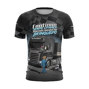 Camiseta de Caminhão BRK para Caminhoneiro Carreta Continuo Sendo Criança com Proteção Solar UV50+
