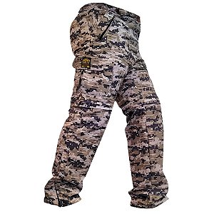 Calça Tática Country BRK Pixel Camuflado UV35 + (Vira Bermuda)