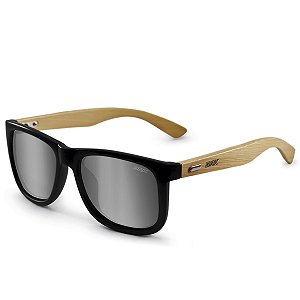 Óculos de Sol BRK Quadrado Bambu com Lente Polarizada Espelhada