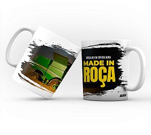 Caneca de Porcelana BRK Agro Made in Roça Colheitadeira 325ml