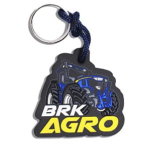 Chaveiro Emborrachado BRK Agro Trator Azul