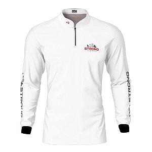 Camisa de Pesca Brk Strong Fishing Branca Com Proteção Solar UV50+