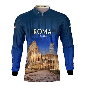 Camisa Motociclismo Brk Expedição Roma Itália com Proteção UV50+