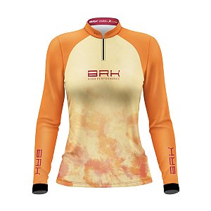 Camisa Agro Brk Feminina Tie Dye Laranja com Proteção Solar UV50+