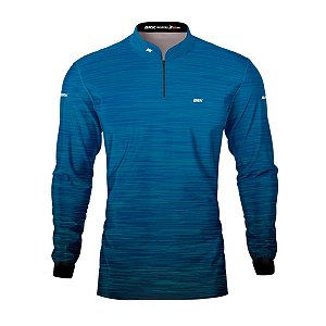 Camisa Agro Básica Brk Mescla Azul com Proteção Solar UV50+