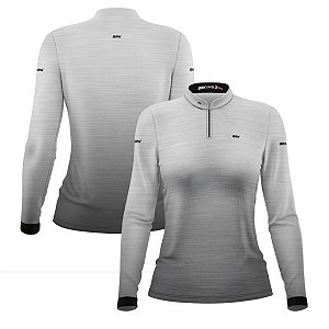 Camisa Feminina Agro Brk Mescla Branca com Proteção Solar UV50+