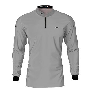 Camisa Masculina Agro Brk Básica Cinza Claro com Proteção Solar UV50+