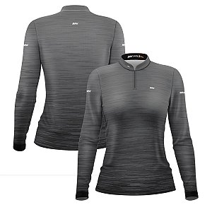 Camisa Feminina Agro Brk Mescla Cinza com Proteção Solar UV50+